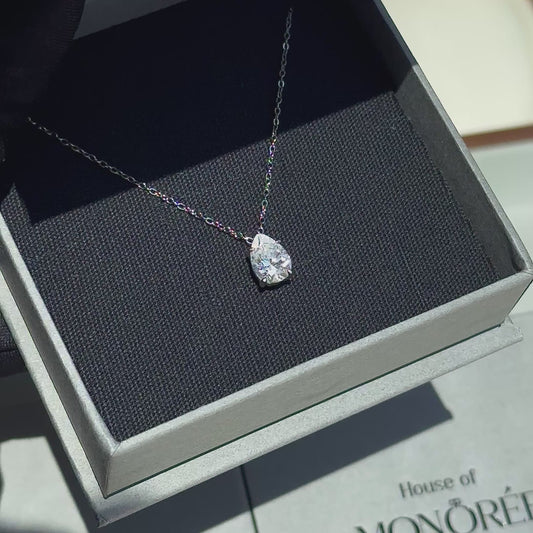 Sudraba ķēdīte ar moisanītu „Droplet Lux“