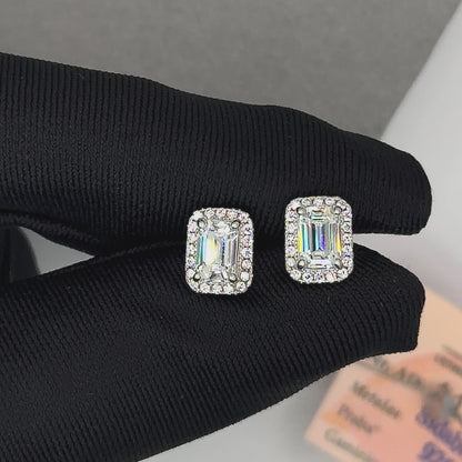 Sudraba auskari ar moisanītiem „Princess Emerald“