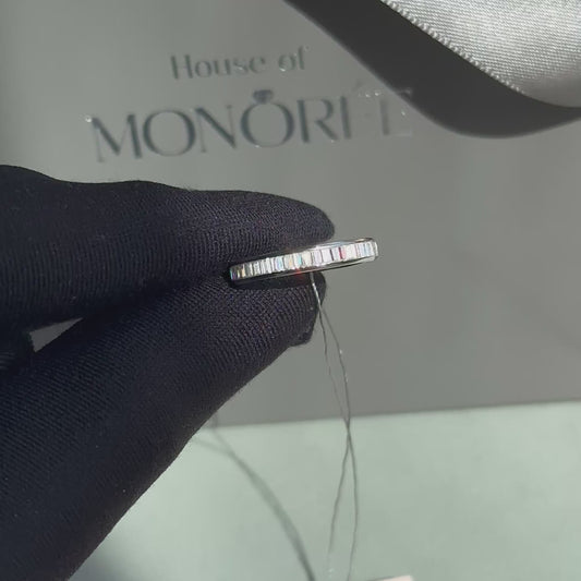 Sudraba gredzens ar moisanītiem „Triple Diamond Via“