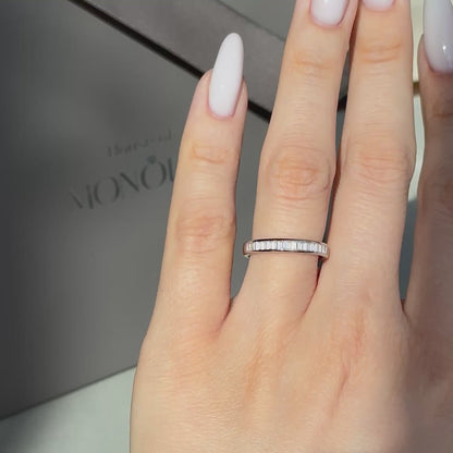 Sudraba gredzens ar moisanītiem „Triple Diamond Via“