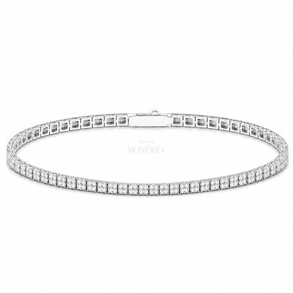 Sudraba tenisa aproce „Quadrom“ ar moisanītiem – produkta galvenais attēls