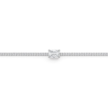 Sudraba tenisa aproce ar moisanītiem „Emerald Cut“ – produkta galvenais attēls