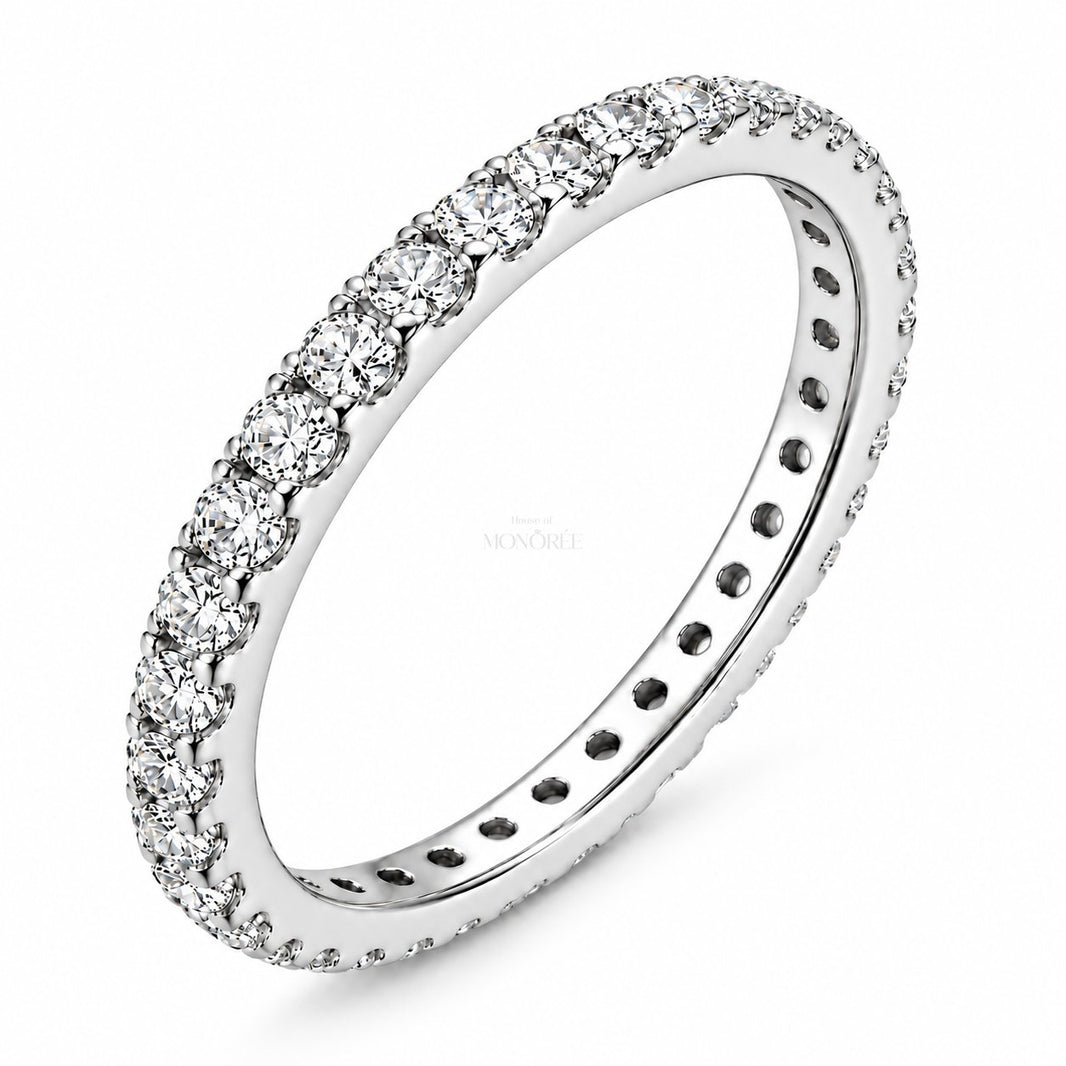 Sudraba gredzens ar moisanītiem „Eternity Light“ – MONOREE