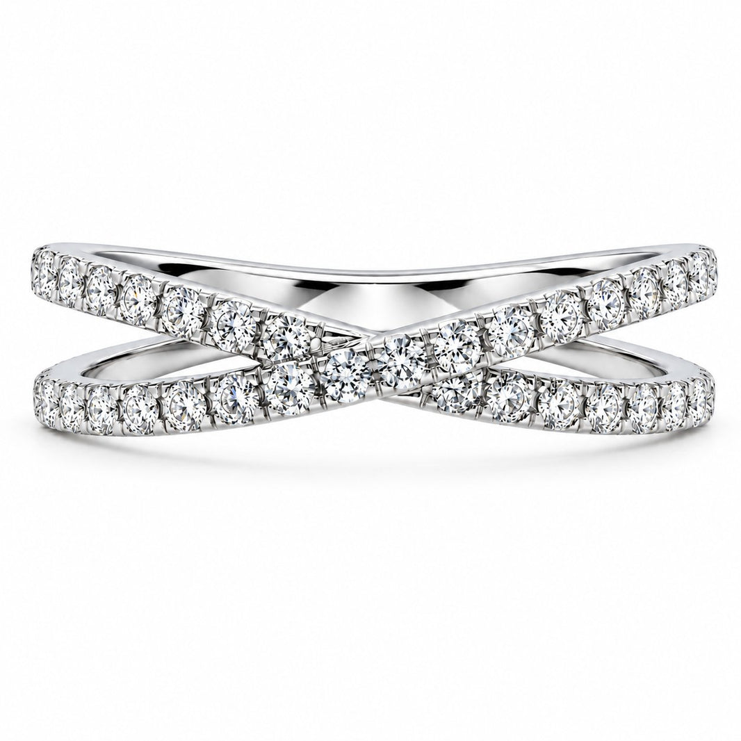 Sudraba gredzens ar moisanītiem „Silver Twist“ – MONOREE