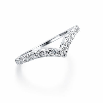 Sudraba gredzens ar moisanītiem „Crystal V“ – papildu dizaina attēls