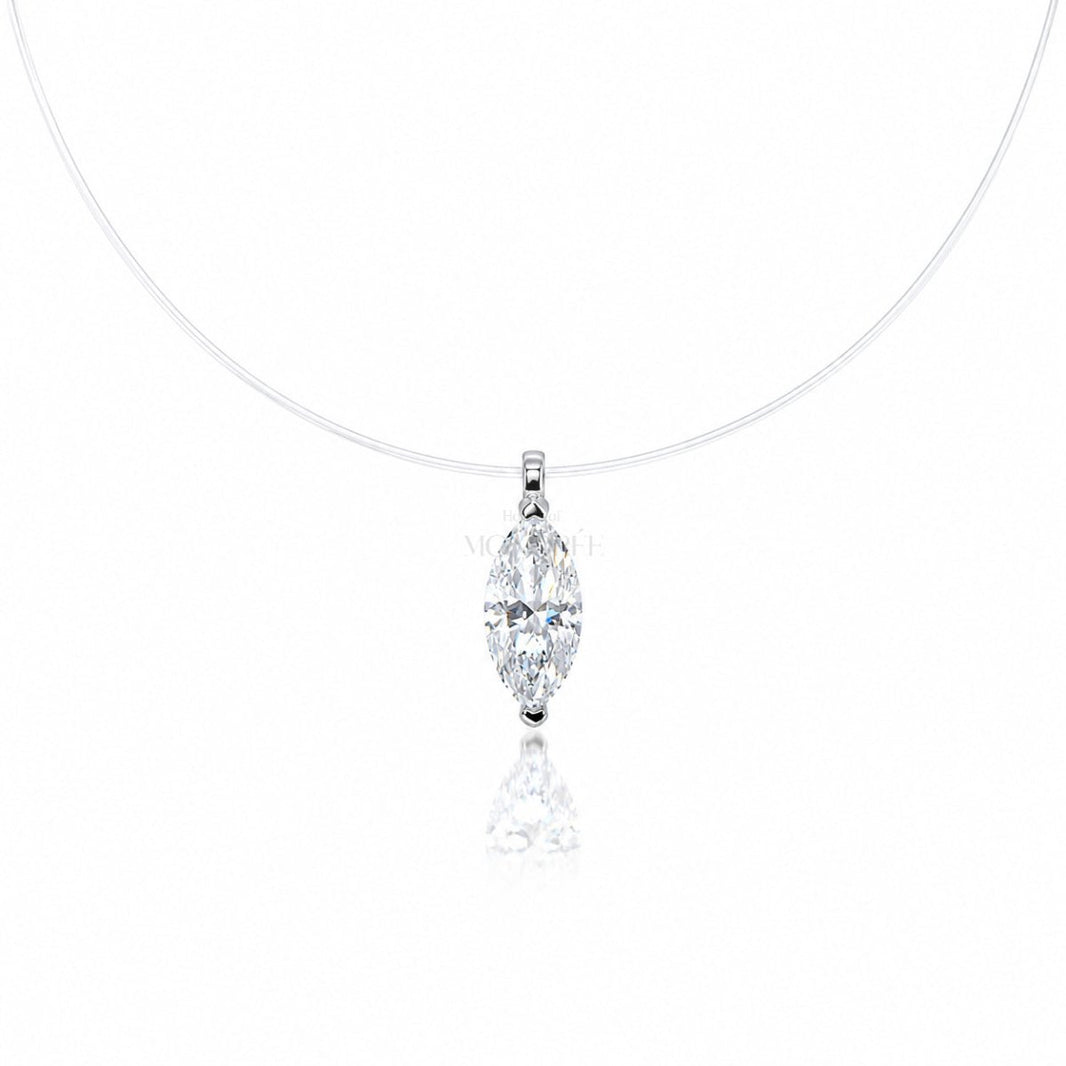 Caurspīdīga ķēdīte ar moisanītu „Floating Marquise“ – produkta galvenais attēls
