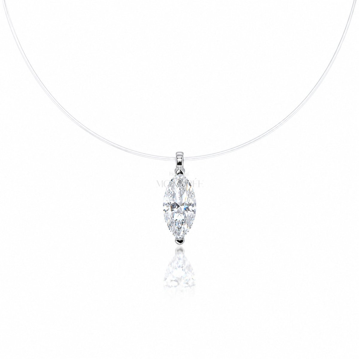 Caurspīdīga ķēdīte ar moisanītu „Floating Marquise“ – produkta galvenais attēls