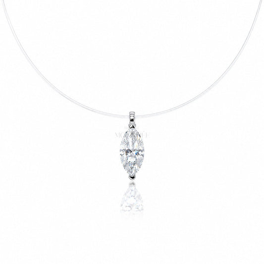 Caurspīdīga ķēdīte ar moisanītu „Floating Marquise“ – produkta galvenais attēls